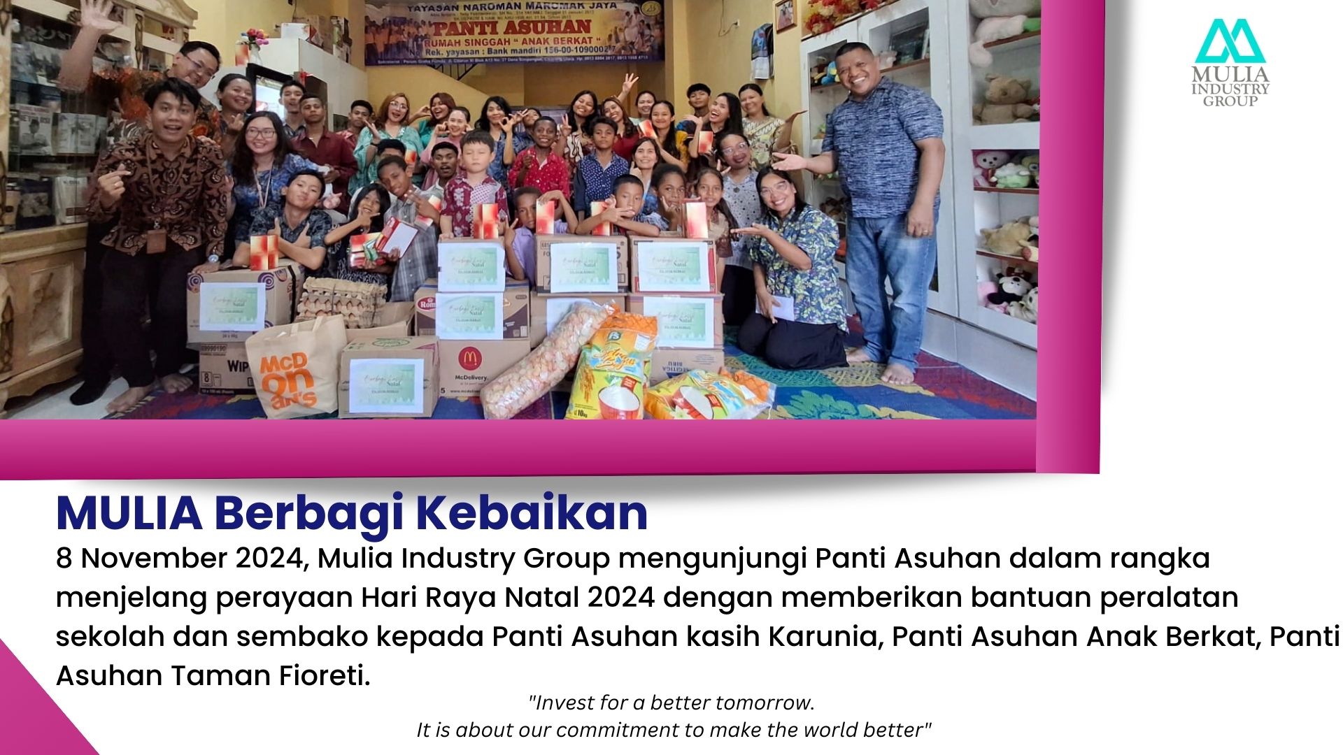 MULIA Berbagi Kebaikan: Perayaan Natal 2024